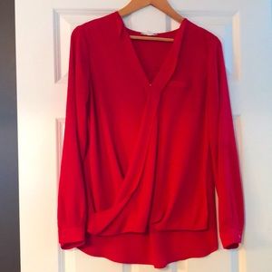 Pleione Red High-Low blouse